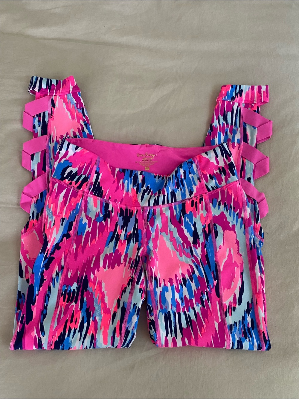 Lilly Pulitzer Pink Multi-Color Abstract Ladder-Strap Tank